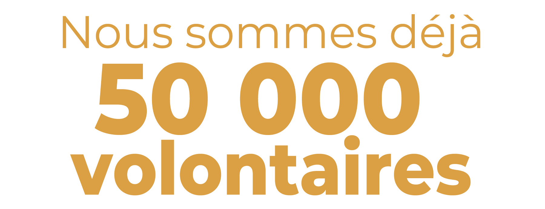 Nous sommes déjà 50 000 volontaires